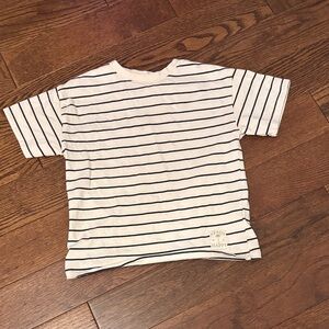 Zara Kids Navy and White Striped Tee